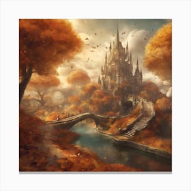 Castle In The Autumn Art Canvas Print