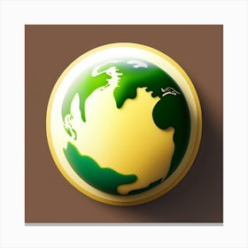 Earth Globe On Brown Background Canvas Print