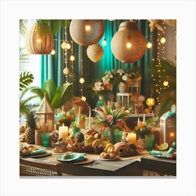 Tropical Table Setting Canvas Print