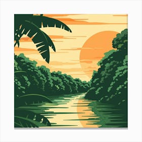 Sunset In The Jungle 1 Canvas Print