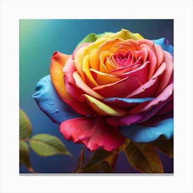 Rainbow Rose Canvas Print