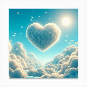 Cotton Like White Heart Cloud Canvas Print