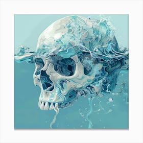 Skull In The Water 15 Canvas Print