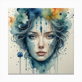 Watercolor Of A Woman 45 Canvas Print