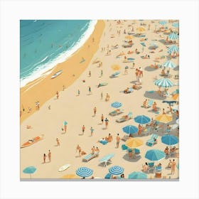 Crowded Beach Canvas Print