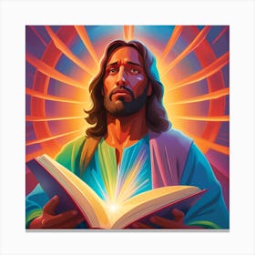 Jesus Reading The Bible Pop Art enlightenment Canvas Print