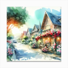 Watercolor Street Scene 1 Canvas Print