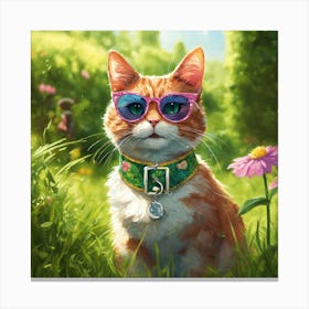 Cat In Sunglasses Canvas Print