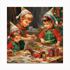 Christmas Elves 4 Canvas Print