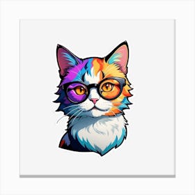 Cat With Glasses Canvas Print