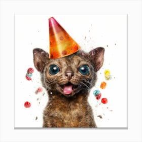 Birthday Cat 4 Canvas Print