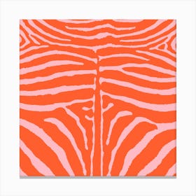 Zebra Print Orange and Pink Canvas Print