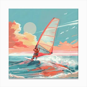 A Windsurfing Lofi Illustration 1718707107 1 Canvas Print