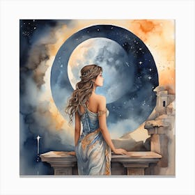 Aphrodite is A Wall Art Painting in Watercolors Canvas Print