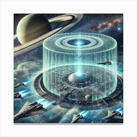 Stellar Veil Stealth Operations 1024x1024 Canvas Print