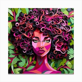 Afro-Futuristic Girl With Colorful Hair Canvas Print