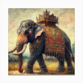 King Of Elephants, Asian Elephant, Elephant with Armor Canvas Print