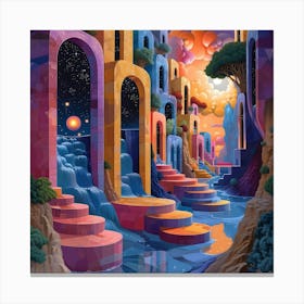 Colorful Dreamscape, Pop Surrealism, Lowbrow Canvas Print