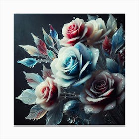 Watercolor Roses Canvas Print