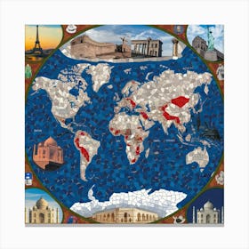 A Mosaic Of The World Map With Various L Cb8vpinvtkadxghk Bqlja Isa3wzewrditx4r06s1qaa Canvas Print