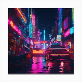 Neon City Canvas Print