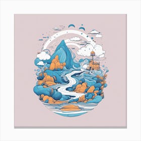 Illustration Of A Lighthouse Canvas Print