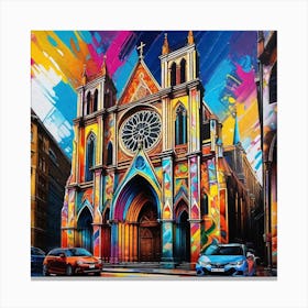 Street Of A Church Canvas Print