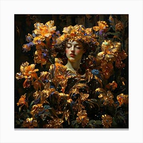 Woman With Flowers Canvas Print