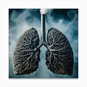 Lungs And Smoke 11 Canvas Print