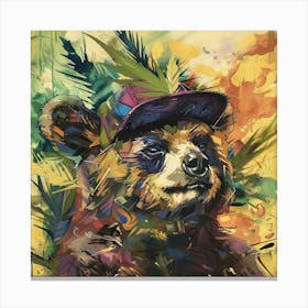 Bear In A Hat Canvas Print