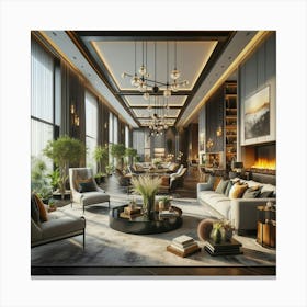 Modern Living Room 4 Canvas Print