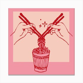 Sharing a cup of noodles with you 1 Canvas Print