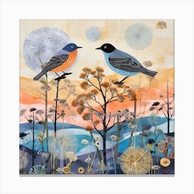 Bird In Nature Bluebird 3 Canvas Print