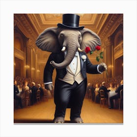 Elephant In Tuxedo Canvas Print