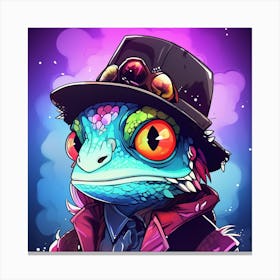 Lizard In Hat Canvas Print