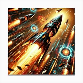 A Close Up Futuristic Sci Fi Scene Focusing On The Canvas Print