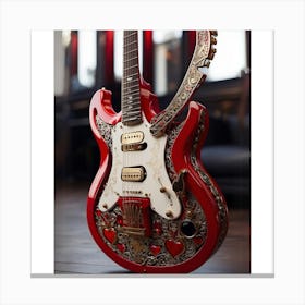 Heartstrings Monarchy Queen Of Hearts Guitar Elegance (14) Canvas Print