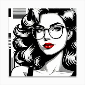 A woman with wavy hair Canvas Print