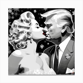 Marilyn Monroe Kissing Donald Trump Canvas Print