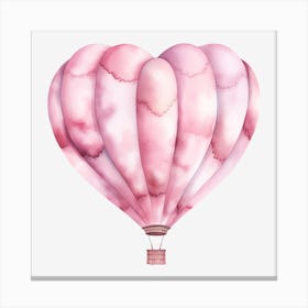 Pink Heart Hot Air Balloon 8 Canvas Print