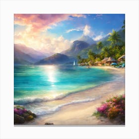 Sunset On The Beach Canvas Print