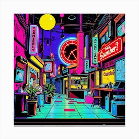 Neon City Canvas Print