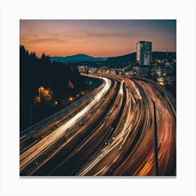 Highway At Dusk Canvas Print