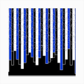 Blue Barcodes Canvas Print