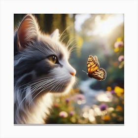 Butterfly Cat Canvas Print