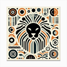 Scandinavian style, Symbols of Africa in the silhouette of a lion 3 Canvas Print