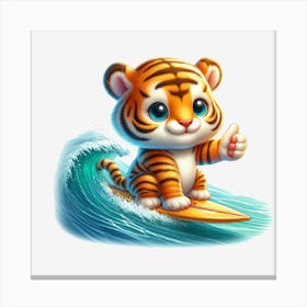 Tiger Surfing Canvas Print