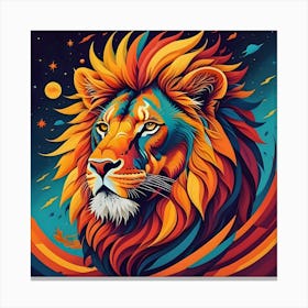 Lion Vibrant Colors Canvas Print