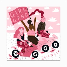 Girl Gang Square Canvas Print