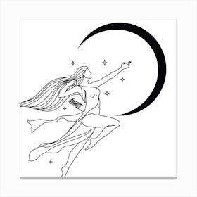 Venus And Moon Canvas Print